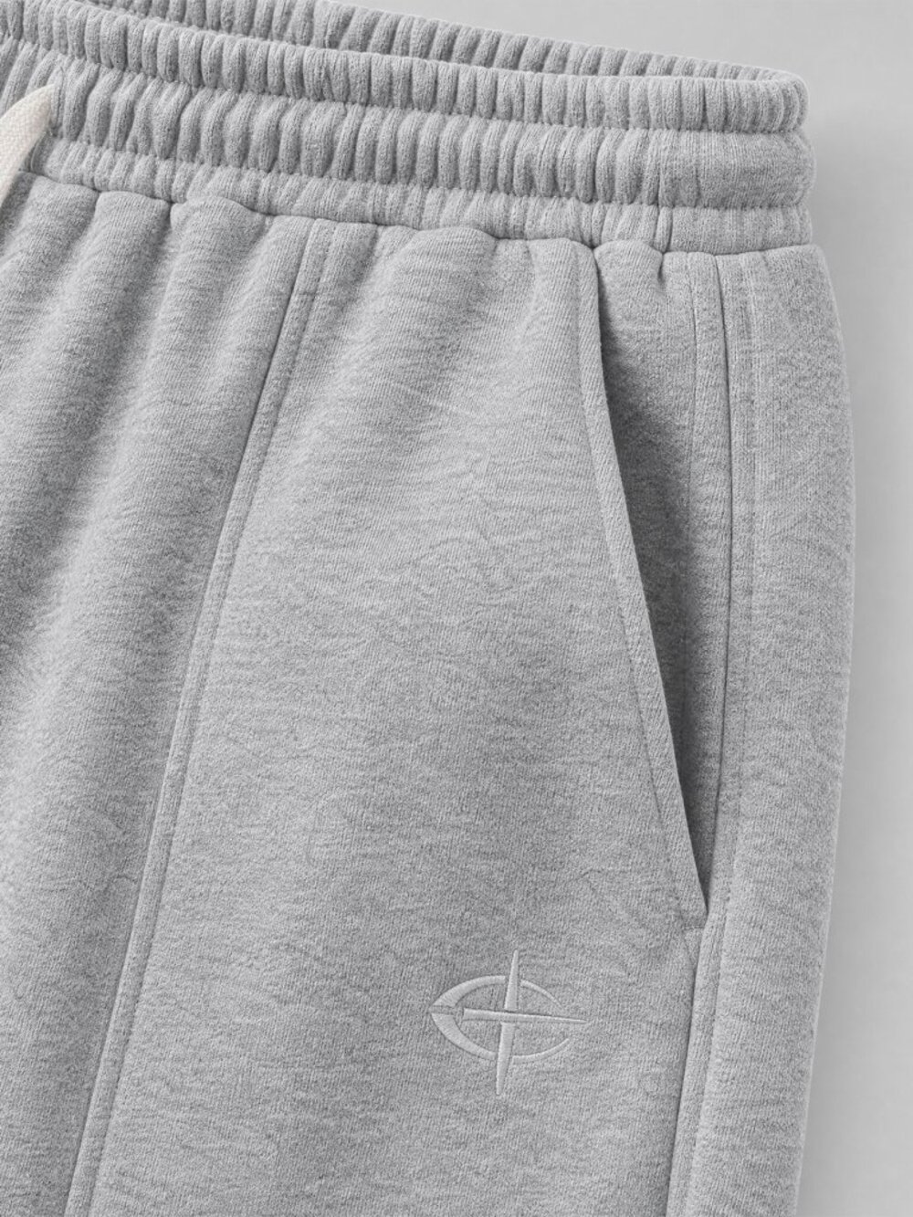 Grey Sports Men's Loose Graphic Straight Long Drawstring Sweatpants - Picture 5 of 5